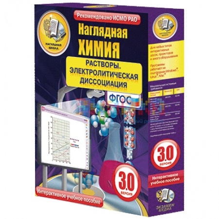 "Наглядная химия. Растворы. Электролитическая диссоциация", 8, 9, 11 классы (интерактивное пособие)